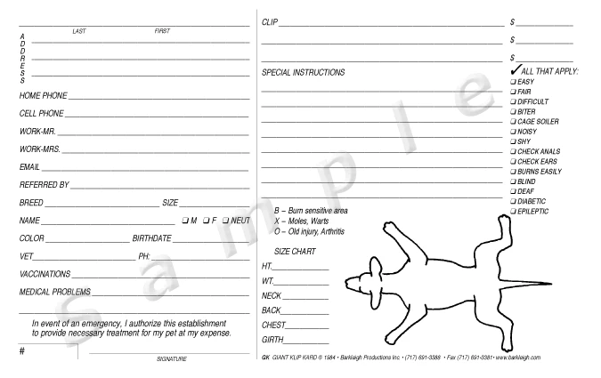 Giant Klip Card 5x8 White - Qty 100