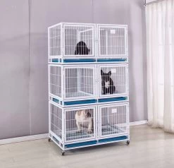 Pet-Agree Coated White Wire Cage Bank - 6 Small - 3 Larges