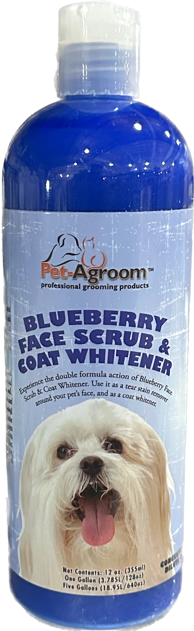 Pet AGroom Blueberry Face Scrub & Coat Whitener Shampoo - 16oz.