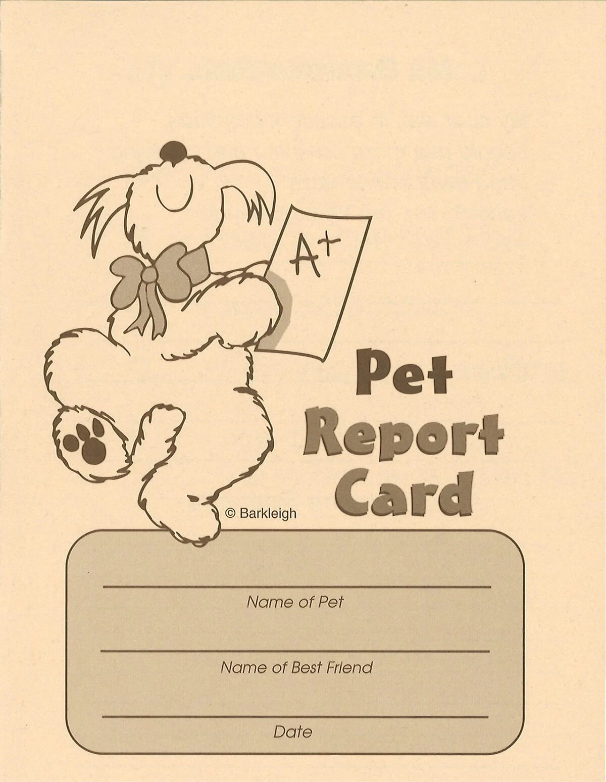 Pet Report Cards - Tan 50 Count Pack